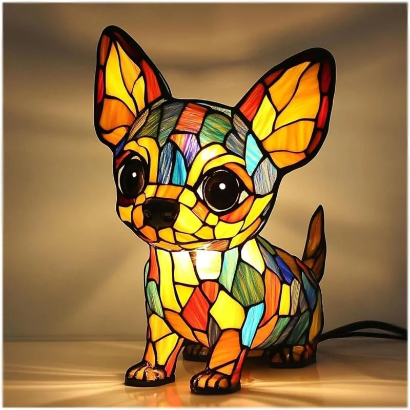 📢📢60 % DE RÉDUCTION !! ⏰Lampe de table LED avec statue de chiot colorée - Image 12