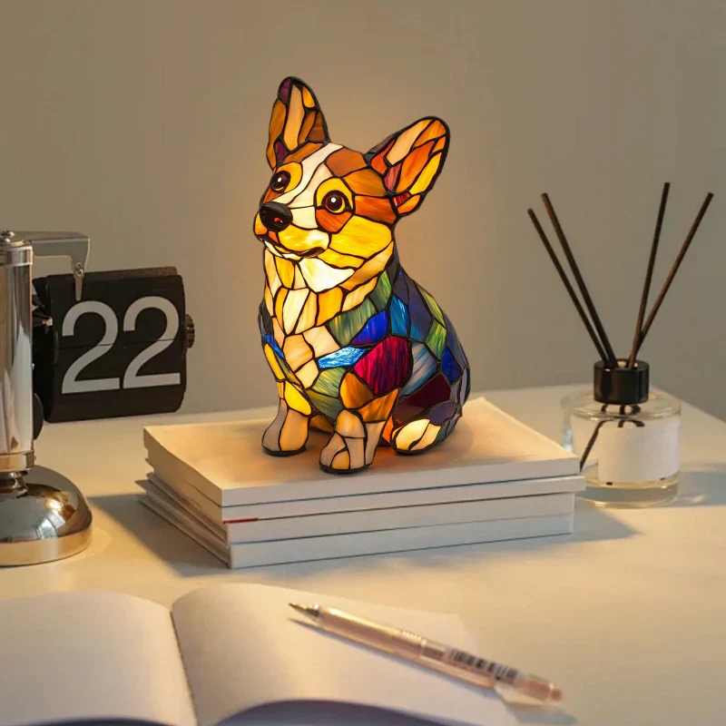 📢📢60 % DE RÉDUCTION !! ⏰Lampe de table LED avec statue de chiot colorée - Image 2