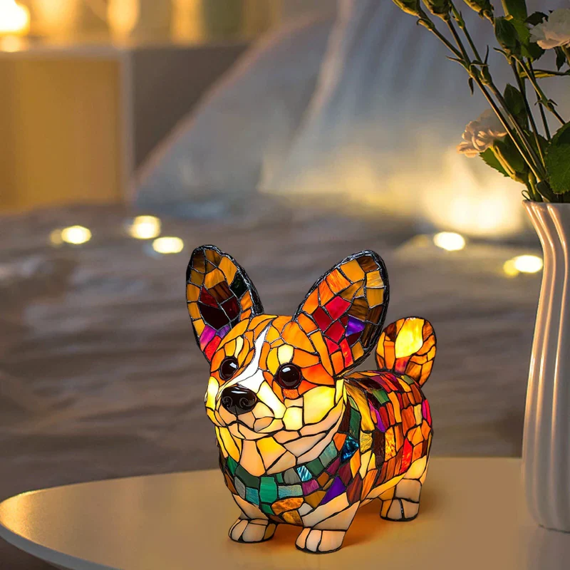 📢📢60 % DE RÉDUCTION !! ⏰Lampe de table LED avec statue de chiot colorée - Image 3
