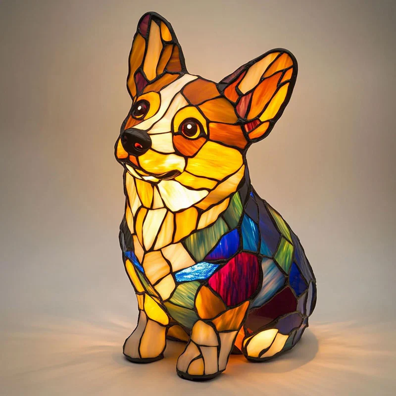 📢📢60 % DE RÉDUCTION !! ⏰Lampe de table LED avec statue de chiot colorée - Image 5