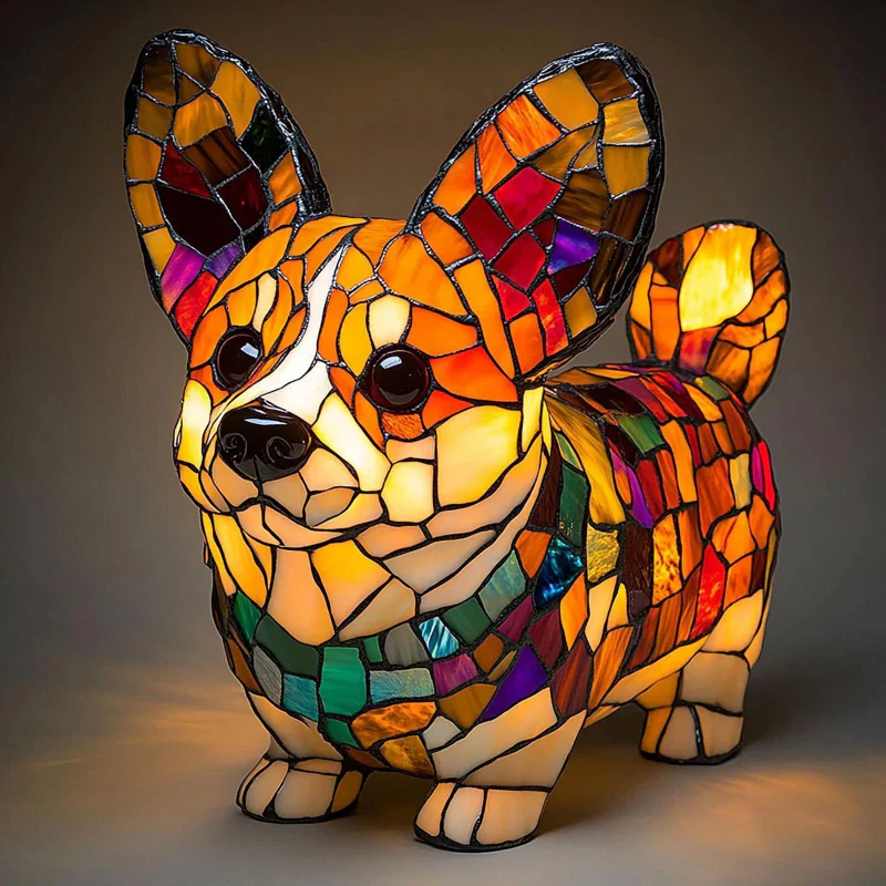 📢📢60 % DE RÉDUCTION !! ⏰Lampe de table LED avec statue de chiot colorée - Image 7