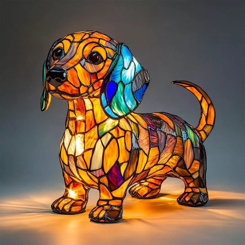 📢📢60 % DE RÉDUCTION !! ⏰Lampe de table LED avec statue de chiot colorée - Image 8