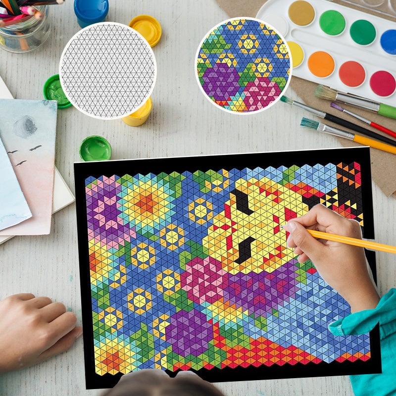 📢📢55 % DE RÉDUCTION !!! ✨ Livre de coloriage par numéro– sur fond noir, incluant des feutres aquarelle double pointe et une boîte de rangement ! - Image 2