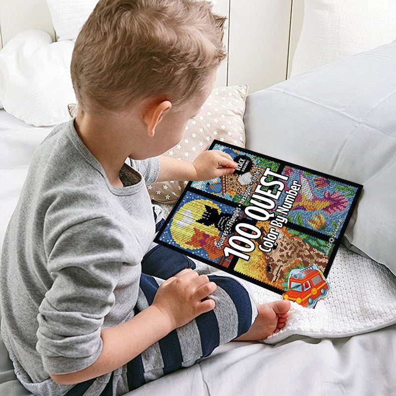 📢📢55 % DE RÉDUCTION !!! ✨ Livre de coloriage par numéro– sur fond noir, incluant des feutres aquarelle double pointe et une boîte de rangement ! - Image 6