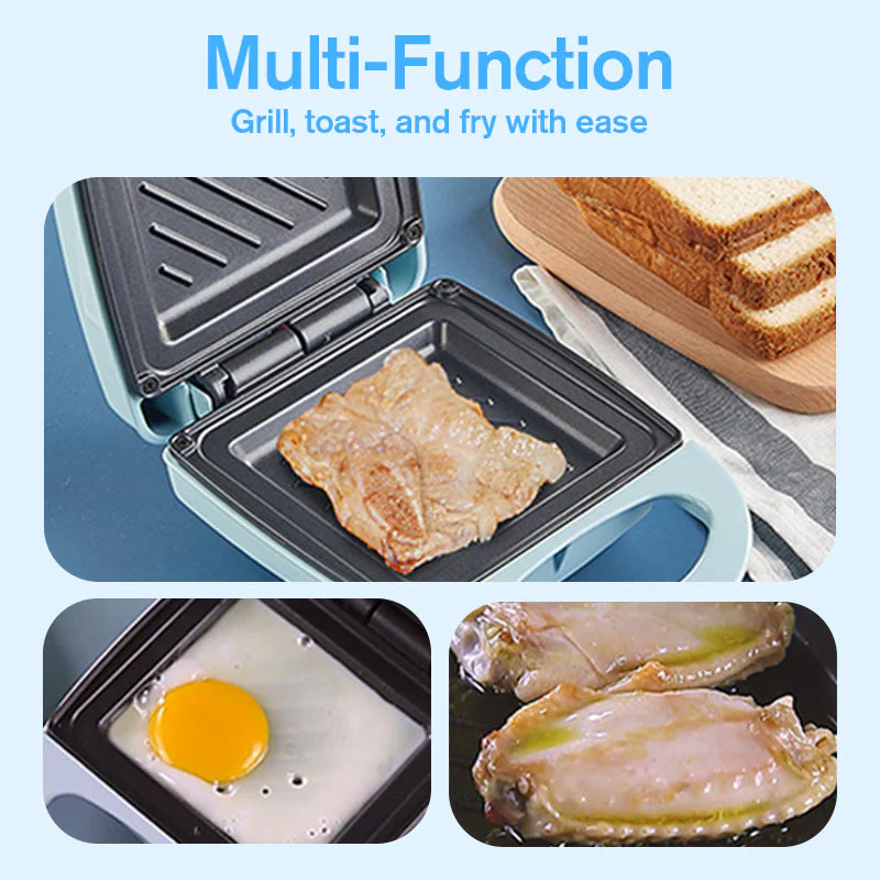 🔥 50% OFF INSTANTANÉ ! 🥪 Machine à Sandwich Multifonction - Chauffage Rapide, Design Compact Bleu/Blanc pour Cuisine et Bureau 💙⚡ - Image 3
