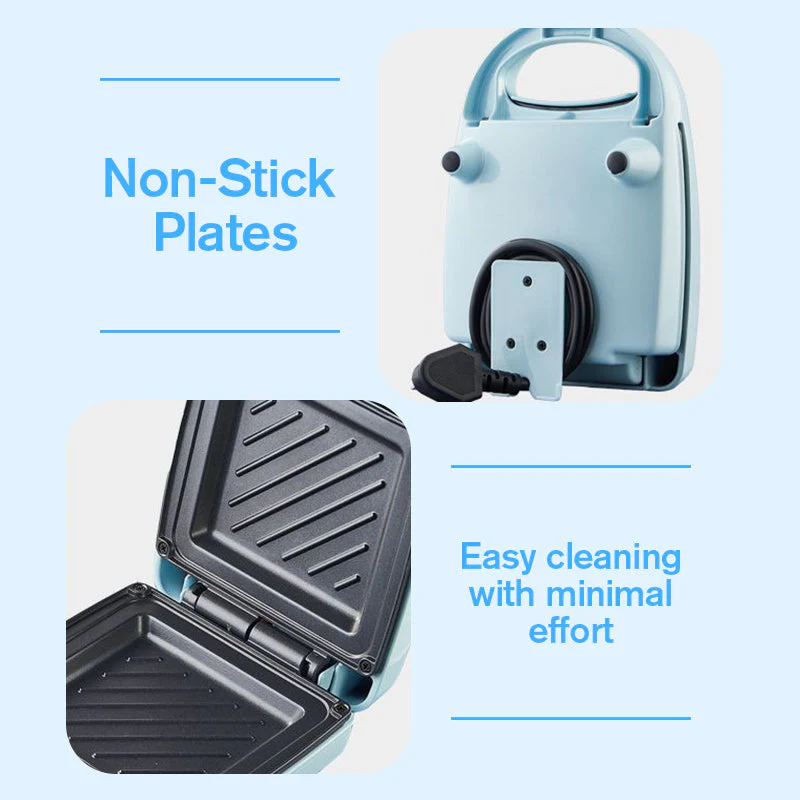 🔥 50% OFF INSTANTANÉ ! 🥪 Machine à Sandwich Multifonction - Chauffage Rapide, Design Compact Bleu/Blanc pour Cuisine et Bureau 💙⚡ - Image 4