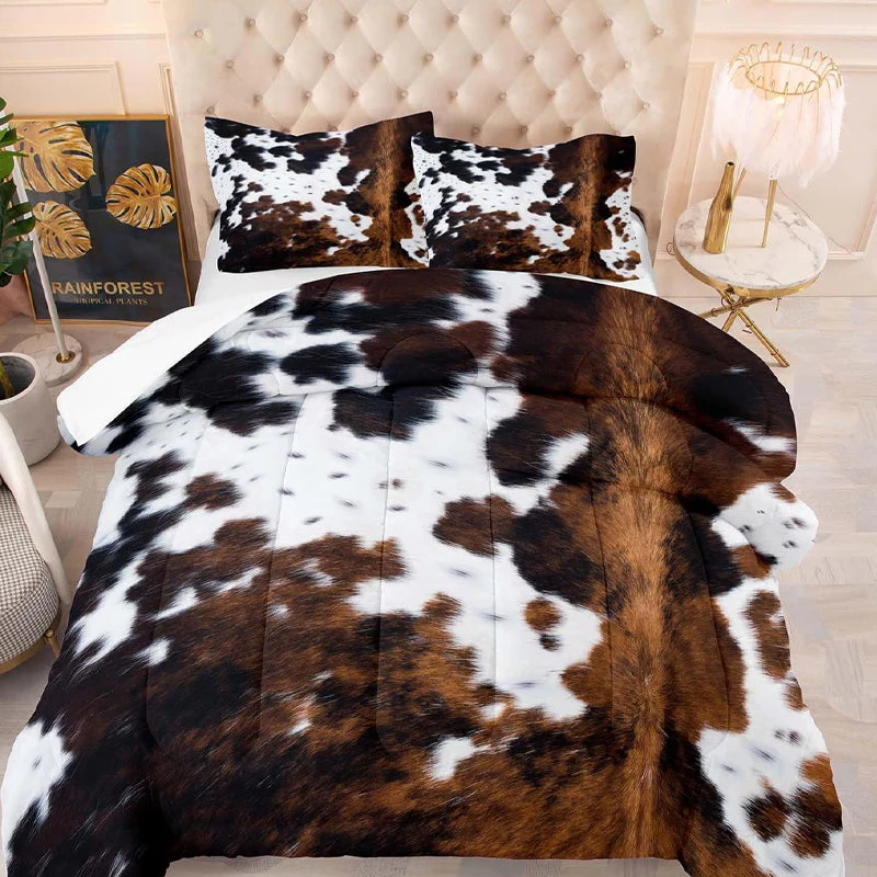 📢📢50 % de réduction !!!🎅Ensemble housse de couette imprimé vache - Image 20