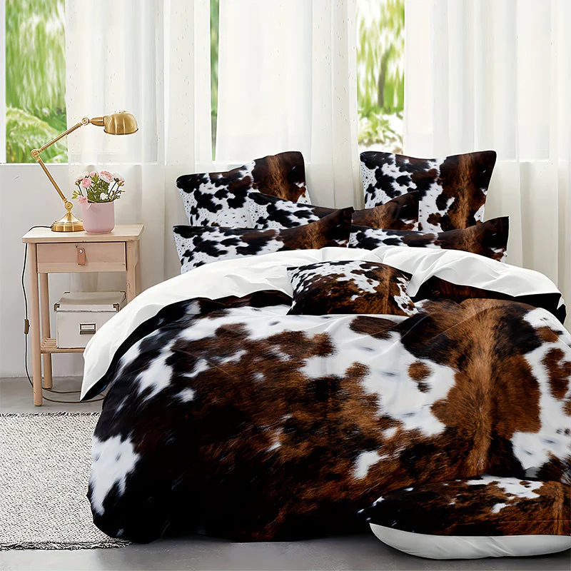 📢📢50 % de réduction !!!🎅Ensemble housse de couette imprimé vache - Image 7