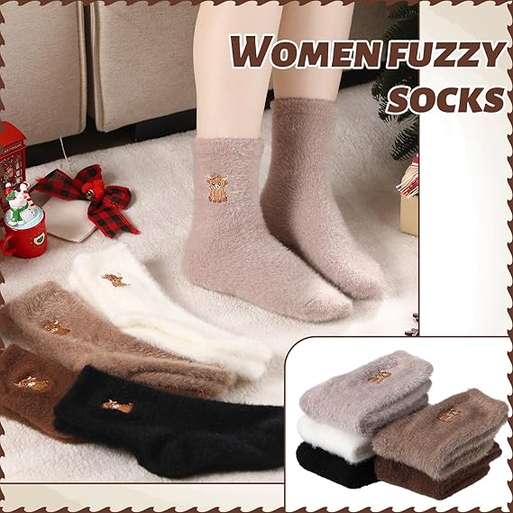 🔥Chaussettes douillettes brodées pour femmes avec motif de vache des Highlands - Image 3