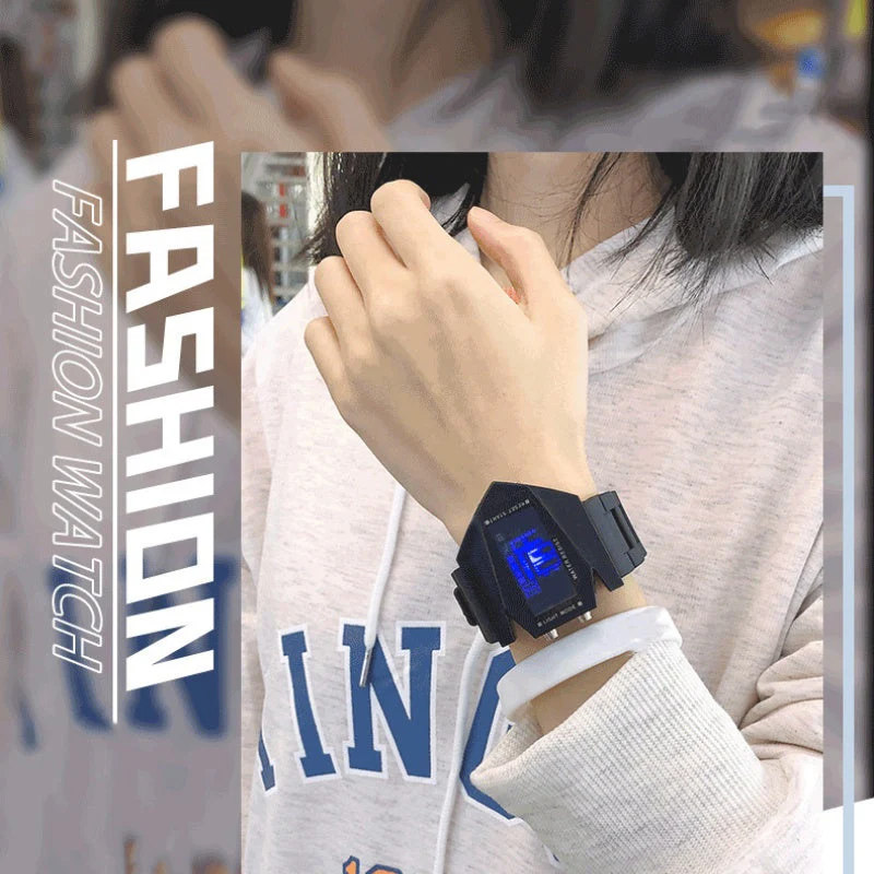 📢📢50 % de réduction !! ⏰ Montre Pilote LED Créative – Style Futuriste, Affichage Lumineux & Parfaite pour Cadeau Trendy 2026 ✨ - Image 6