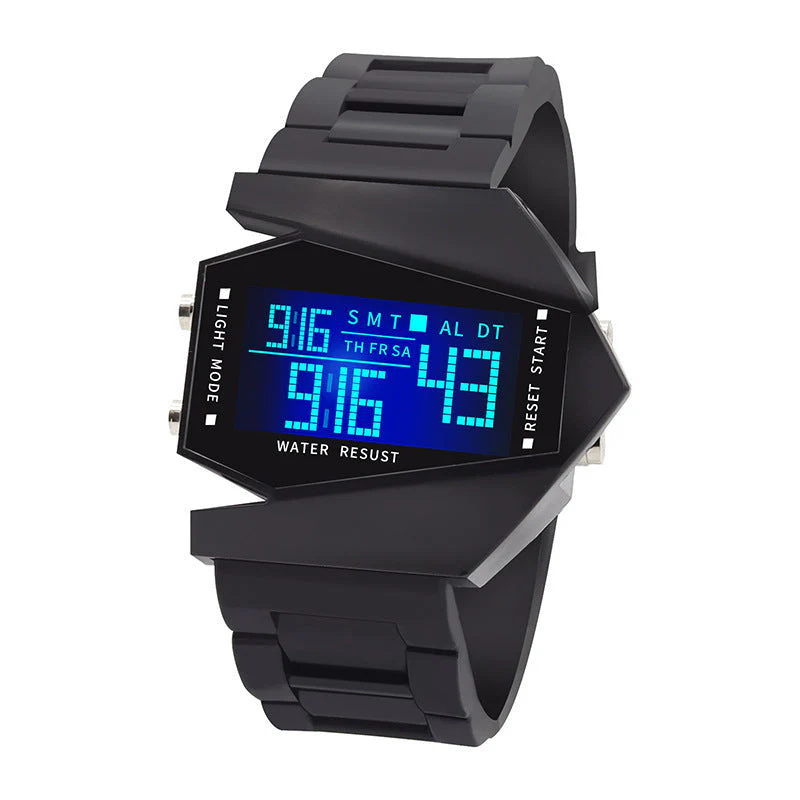 📢📢50 % de réduction !! ⏰ Montre Pilote LED Créative – Style Futuriste, Affichage Lumineux & Parfaite pour Cadeau Trendy 2026 ✨ - Image 8