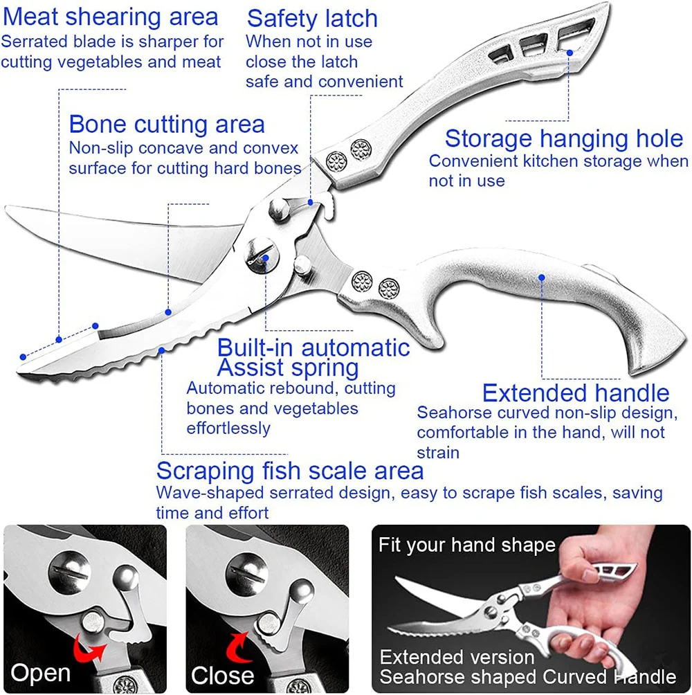 (🎅 HOT SALE NOW-49% OFF) -Heavy Duty Stainless Steel Bone-Cut Scissors - Image 5