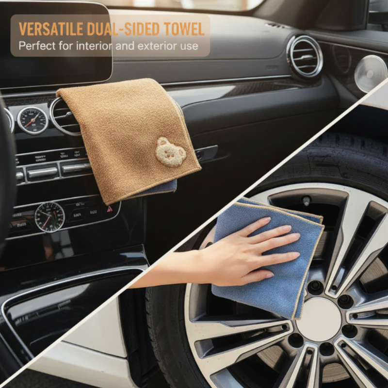 📢📢Achetez-en 1, obtenez-en 1 gratuit⏰Serviette double face pour voiture « Cute Bear » - Image 3
