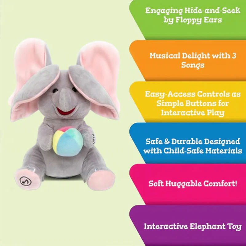 🐘 Jouet Doudou Éléphant Cache-Cache📢📢3 dernières heures : Grande vente⏰⏰ - Image 5