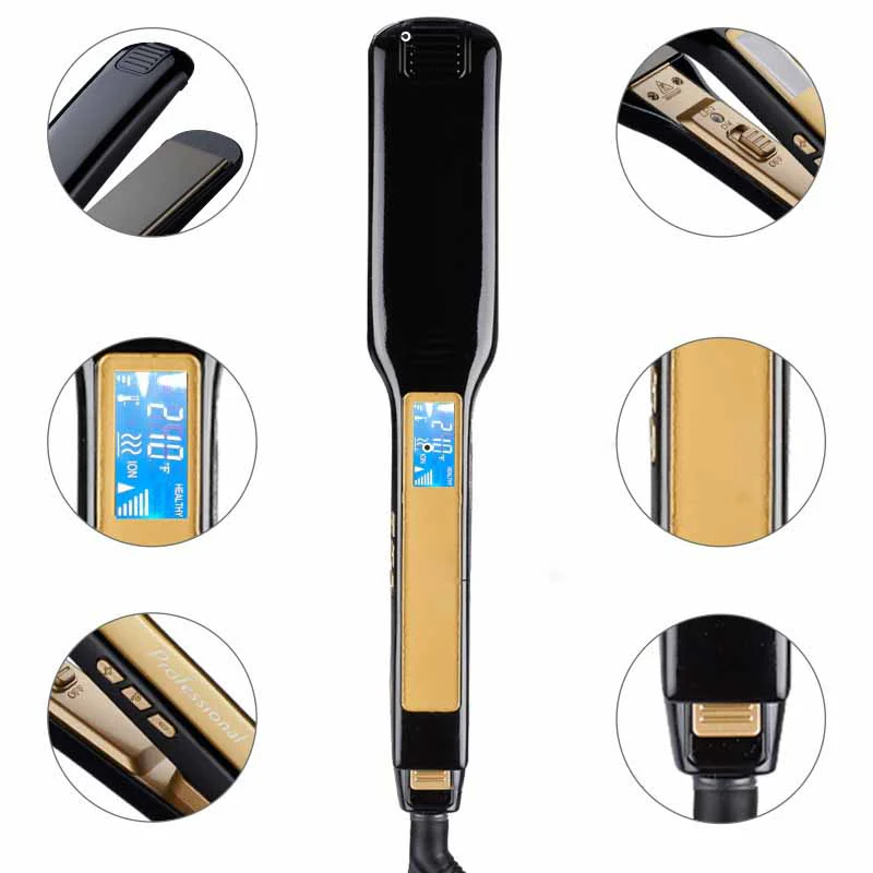 ✅ Plaques titine ultra-lisses – 0 frisottis, 100% brillance🔥 Lisseur/styler avec écran LCD et température réglable💞Créez des cheveux soyeux instantanément💞 - Image 8