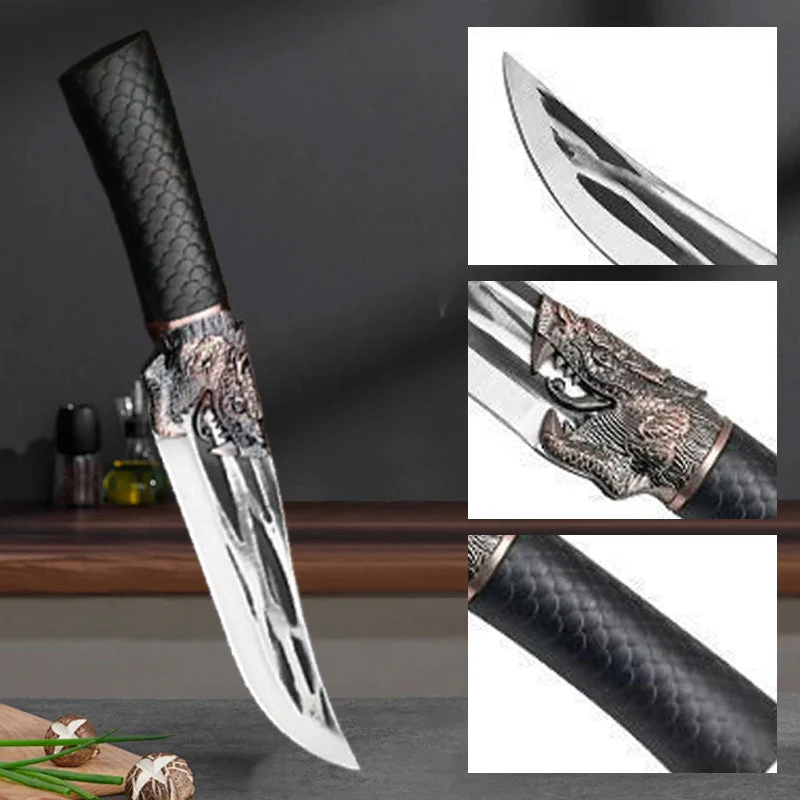 🔥vente rapide pour une durée limitée！Couteau à désosser avec décorations de dragon et étui - Image 4