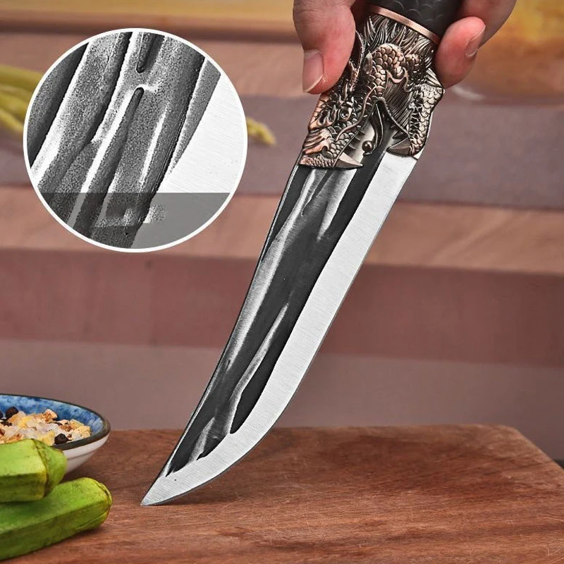 🔥vente rapide pour une durée limitée！Couteau à désosser avec décorations de dragon et étui - Image 5