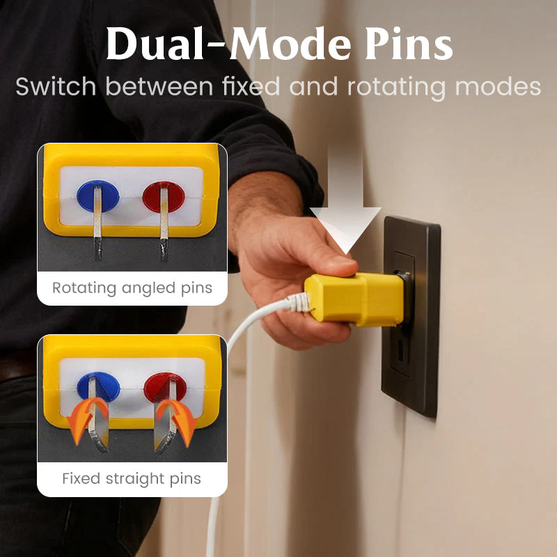 📢📢Achetez-en 1, obtenez-en 1 gratuitement⏰Fiche électrique rotative à deux broches à double mode - Image 4