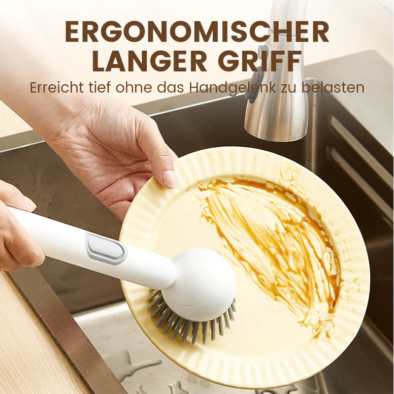 📢📢50 % de réduction !! ⏰Brosse de nettoyage rotative avec long manche pour la vaisselle et les casseroles - Image 4