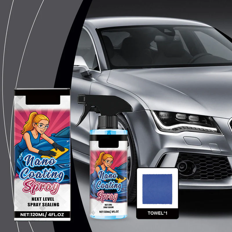 📢📢Achetez 5 obtenez 5 gratuits ⏰ Spray Polish pour Voiture + Serviette Microfibre - Redonne de l'Éclat en 5 Minutes sans Rayures 🧼⚡