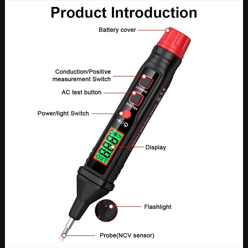 ⏰⏰⏰12 dernières heures : Grande vente🔥Stylo de mesure de tension électrique spécial avec écran LCD - Image 10