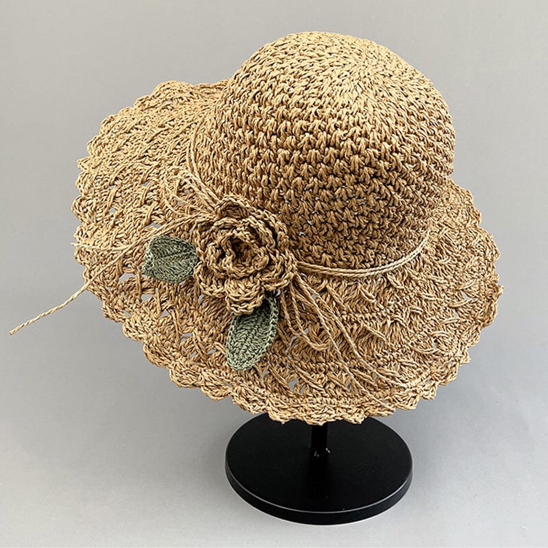 👒Élégant Chapeau de Paille au Crochet avec Détail à Volants🌷 - Image 18