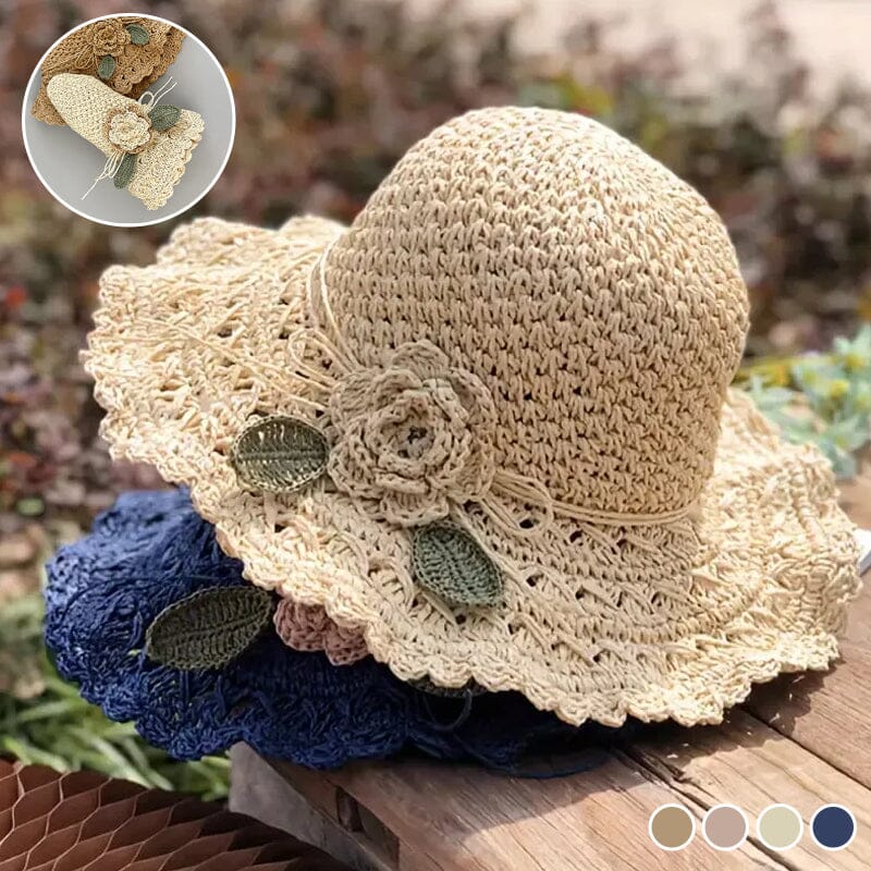 👒Élégant Chapeau de Paille au Crochet avec Détail à Volants🌷 - Image 8