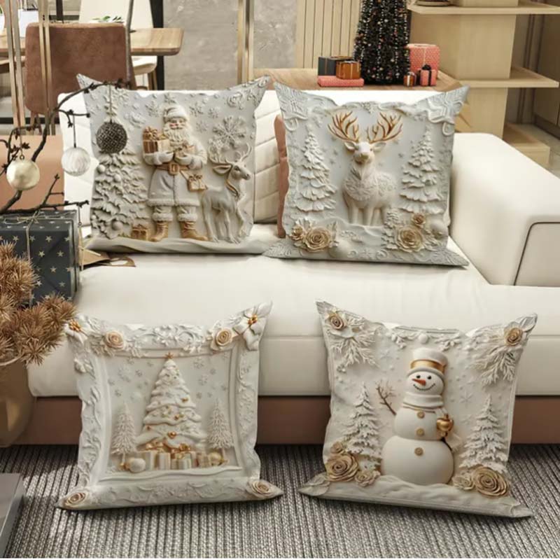 🎅Des idées cadeaux de Noël géniales, à seulement 5 € chacune !🎁 Housses de coussin sur le thème de Noël🛋️ - Image 3