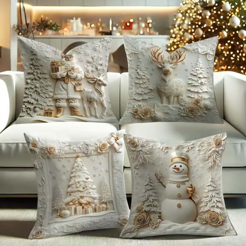 🎅Des idées cadeaux de Noël géniales, à seulement 5 € chacune !🎁 Housses de coussin sur le thème de Noël🛋️ - Image 5