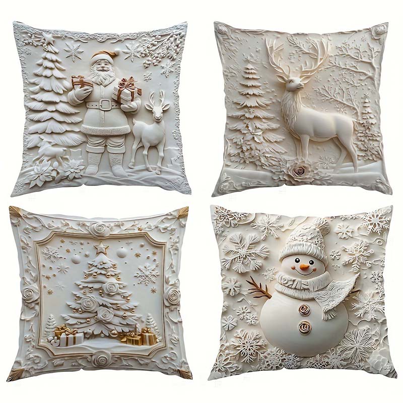 🎅Des idées cadeaux de Noël géniales, à seulement 5 € chacune !🎁 Housses de coussin sur le thème de Noël🛋️ - Image 7