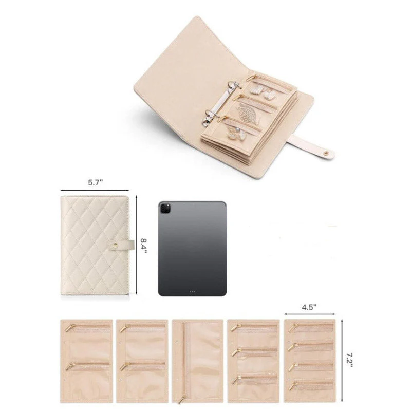📢📢55% DE RÉDUCTION !!!✨Élégant sac de rangement portable à carreaux pour bijoux - Image 10