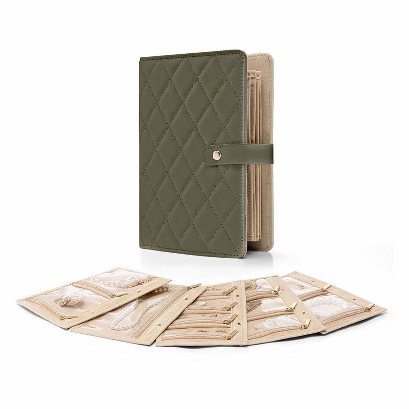 📢📢55% DE RÉDUCTION !!!✨Élégant sac de rangement portable à carreaux pour bijoux - Image 8
