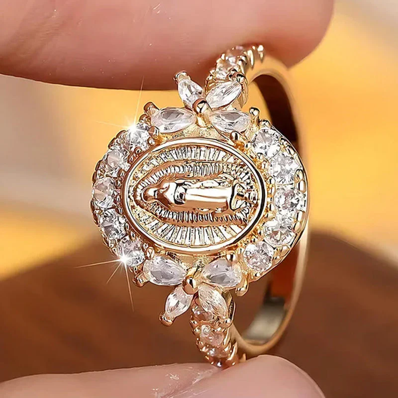 📢📢60 % de réduction !! ⏰Bague élégante avec emblème de la Vierge Marie - Image 11