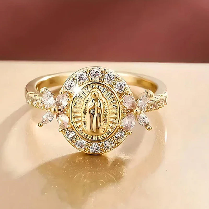 📢📢60 % de réduction !! ⏰Bague élégante avec emblème de la Vierge Marie - Image 12