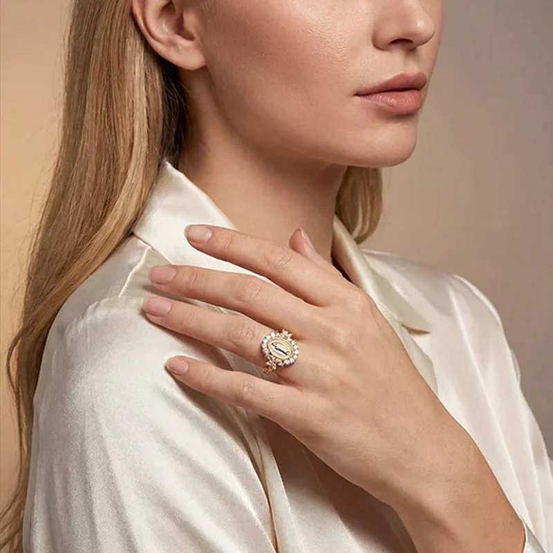 📢📢60 % de réduction !! ⏰Bague élégante avec emblème de la Vierge Marie - Image 3