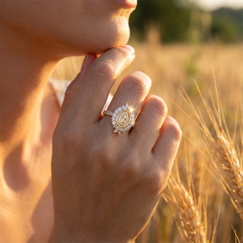 📢📢60 % de réduction !! ⏰Bague élégante avec emblème de la Vierge Marie - Image 7