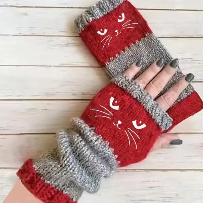 🎁 Promotion du dernier jour 49 % DE RÉDUCTION 🐱 Gants tricotés pour femmes avec motif chat — Pour des mains au chaud et des doigts libres 🧶 - Image 10