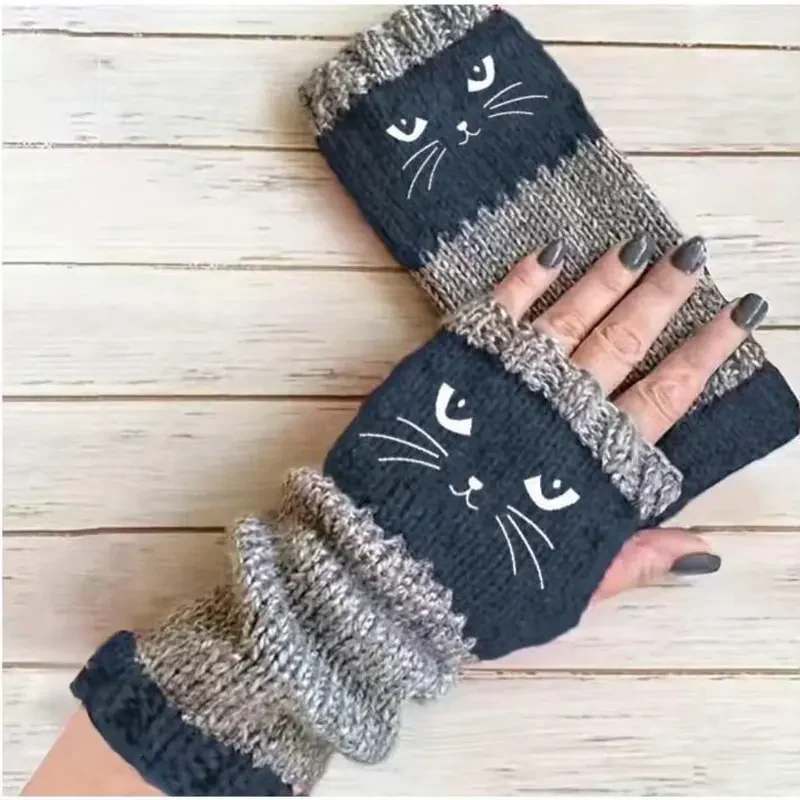🎁 Promotion du dernier jour 49 % DE RÉDUCTION 🐱 Gants tricotés pour femmes avec motif chat — Pour des mains au chaud et des doigts libres 🧶 - Image 12