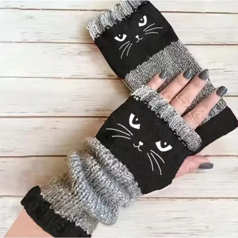 🎁 Promotion du dernier jour 49 % DE RÉDUCTION 🐱 Gants tricotés pour femmes avec motif chat — Pour des mains au chaud et des doigts libres 🧶 - Image 7