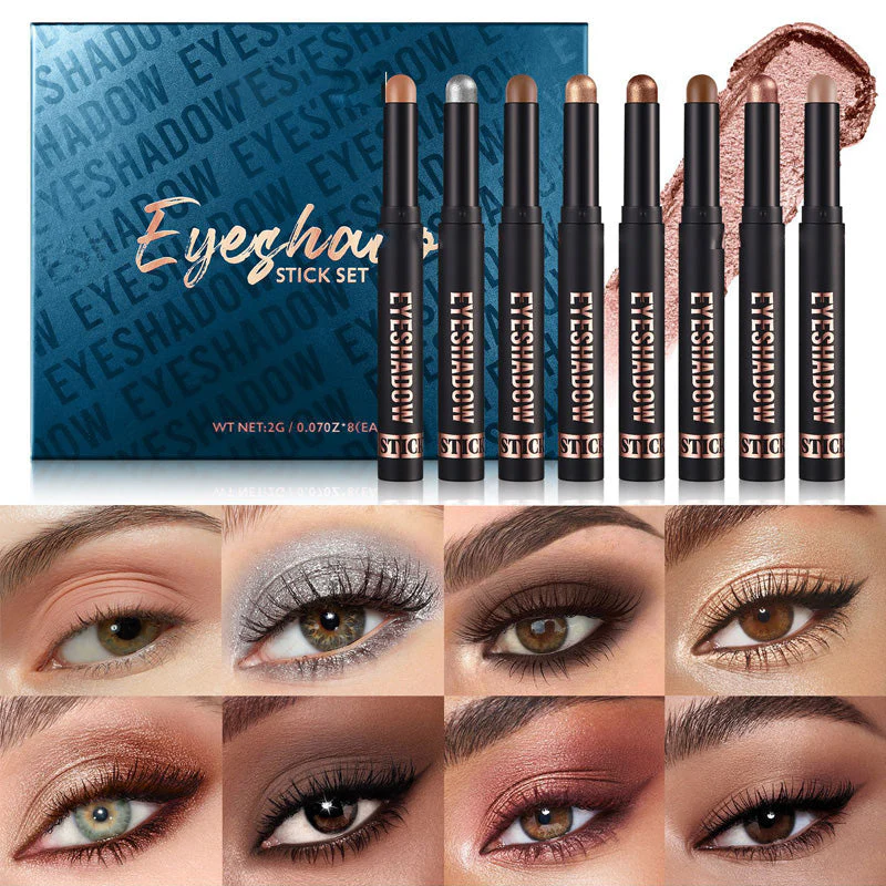 📢📢50 % de réduction !! ⏰8 couleurs de fards à paupières pailletés en stick, waterproof, longue tenue et multi-usage - Image 10