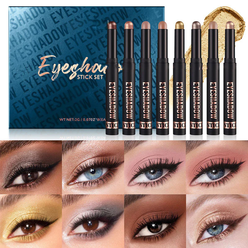 📢📢50 % de réduction !! ⏰8 couleurs de fards à paupières pailletés en stick, waterproof, longue tenue et multi-usage - Image 11