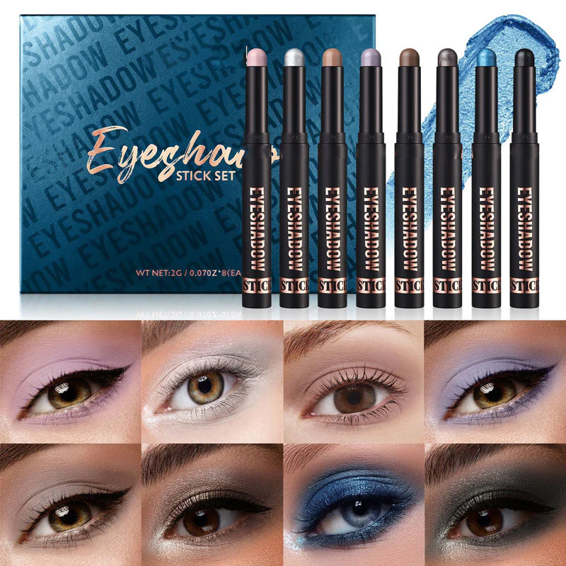 📢📢50 % de réduction !! ⏰8 couleurs de fards à paupières pailletés en stick, waterproof, longue tenue et multi-usage - Image 12