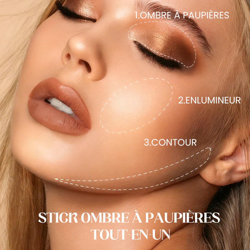 📢📢50 % de réduction !! ⏰8 couleurs de fards à paupières pailletés en stick, waterproof, longue tenue et multi-usage - Image 3