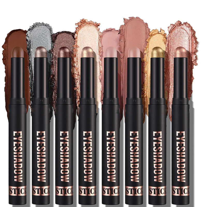 📢📢50 % de réduction !! ⏰8 couleurs de fards à paupières pailletés en stick, waterproof, longue tenue et multi-usage - Image 7