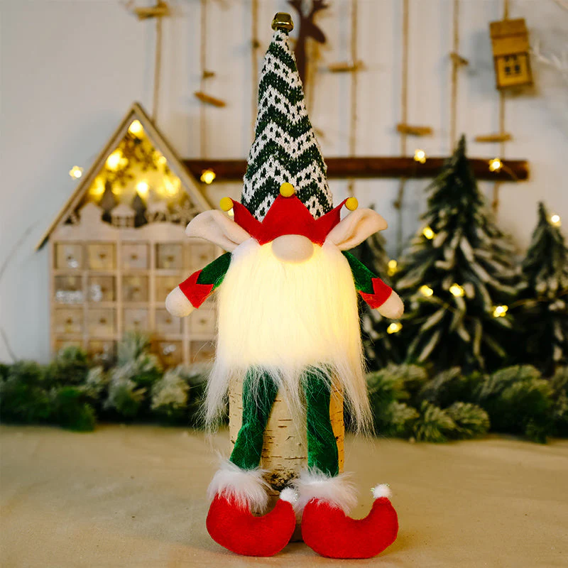 Décoration de Noël à suspendre : guirlande lumineuse avec des gnomes sans visage - Image 10