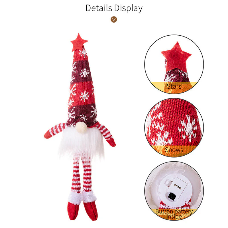 Décoration de Noël à suspendre : guirlande lumineuse avec des gnomes sans visage - Image 4