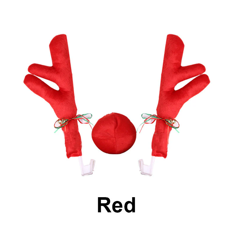 🎅Offre spéciale Noël !🎄Ensemble de Décoration de Noël en Forme de Bois de Renne et de Nez pour Voiture - Image 10
