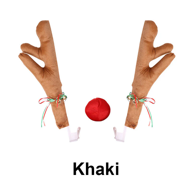 🎅Offre spéciale Noël !🎄Ensemble de Décoration de Noël en Forme de Bois de Renne et de Nez pour Voiture - Image 11