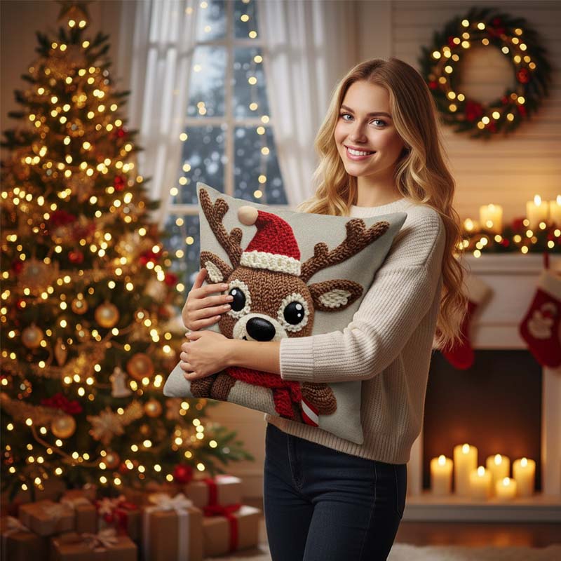 📢📢60% DE RÉDUCTION !!! 🎅Housse de coussin festive avec motif de Noël - Image 3