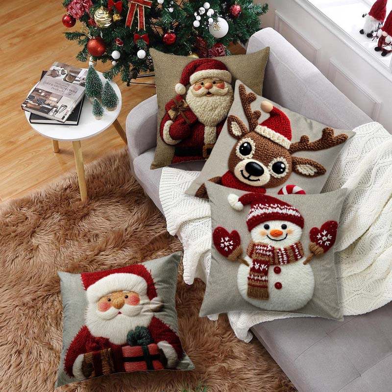 📢📢60% DE RÉDUCTION !!! 🎅Housse de coussin festive avec motif de Noël - Image 5